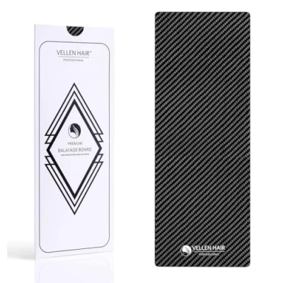 Abbildung von VELLEN HAIR Professionelle Kohlefaser Folie/Balayage Board, extra helle Haarfarbe, Schwarz, 13 x 35 cm