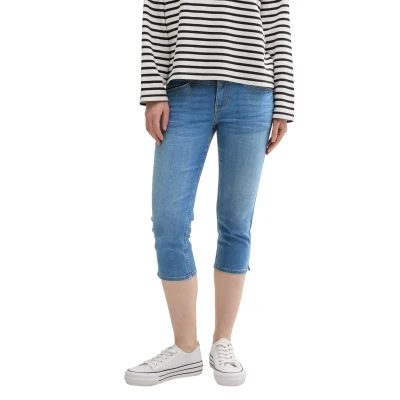 Abbildung von TOM Tailor KATE Capri Jeans Shorts, Damen, Größe: 29, Light stone wash denim