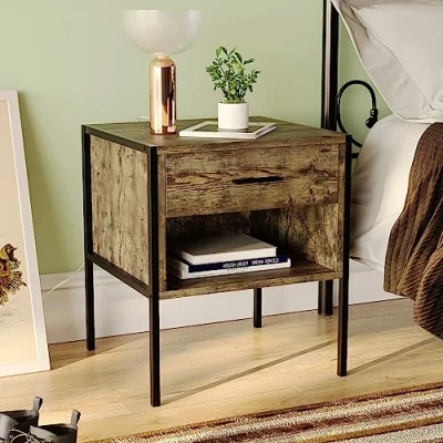 Abbildung von Vida Designs Brooklyn Nachttisch, Dunkles Holz, 1 Drawer