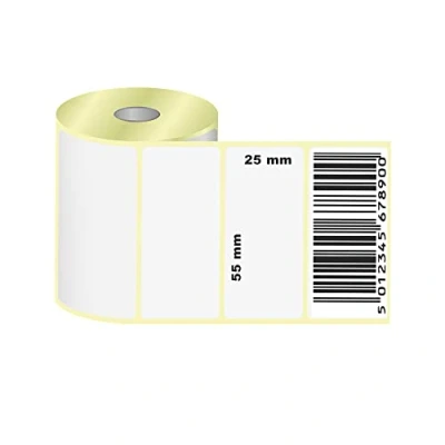 Abbildung von Labex label Thermo Etiketten 55x25 mm auf rolle; 1.000 stück adressetiketten Thermodirekt 1 Rolle ;1.000 Barcode/Adresse