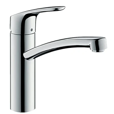 Abbildung von hansgrohe Focus M41 Niederdruck Armatur Küche, 1 Stahlart, Wasserhahn Küche mit Auslaufhöhe 160 mm, Mischbatterie 150 schwenkbar, Chrom, 31804000