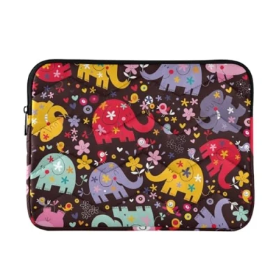Abbildung von Laptop Hülle Tasche süßer Elefant bunt Laptoptasche Notebook Laptophülle Computer Tragetasche für 13 14 Zoll