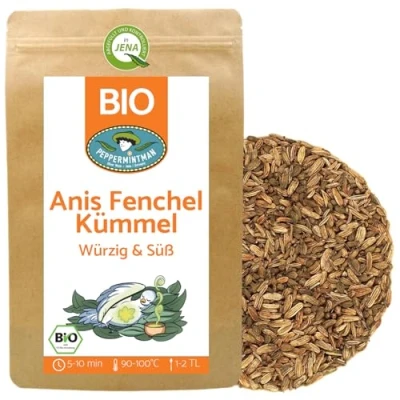 Abbildung von Bio Anis Fenchel Kümmel 1kg Tee &amp; Brotgewürz PEPPERMINTMAN