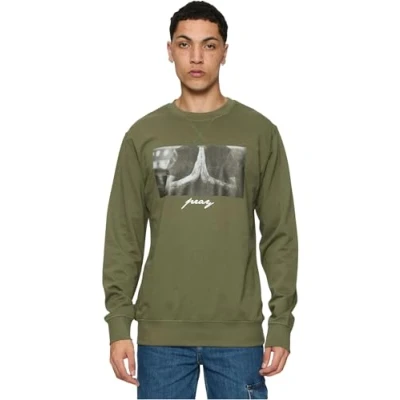 Abbildung von Mister Tee PRAY Crewneck Sweatshirt, Herren, Größe: Large, Olive
