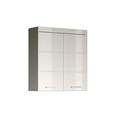 Abbildung von trendteam Hängeschrank Badezimmerschrank Oberschrank Badmöbel Weiß Hochglanz 73 x 77 23 cm