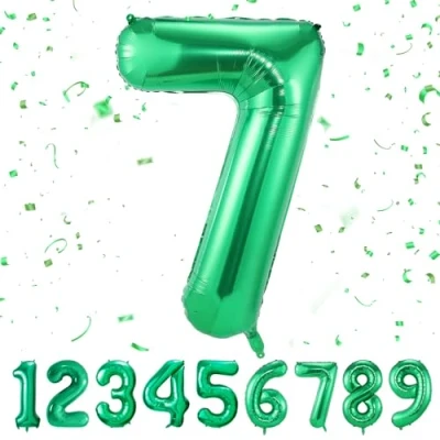 Abbildung von balloon Geburtstag zahlen Grün luftballon 7 jahre Folienballon Riesen in 40&quot; 101cm Geburtstagsdeko Ballon Zahl Deko zum fliegt mit Helium
