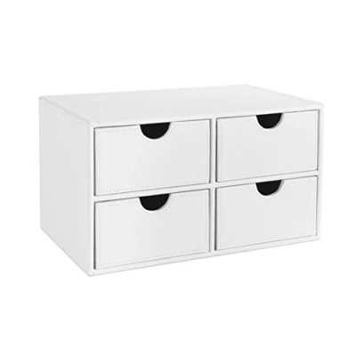 Abbildung von OSCO WPU4DC Faux Leather 4 Drawer Chest White