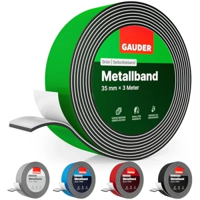 Abbildung von GAUDER Metallband selbstklebend grün I Magnethaftband ideal für Tonies® Figuren &amp; Regale Magnetband Magnete Ferroband Eisenband (3 m)