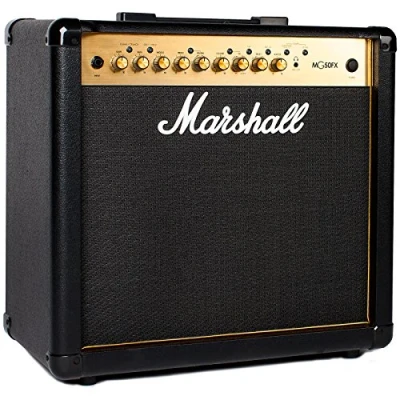 Abbildung von Marshall MG50GFX Gitarren Combo Verstärker mit integriertem FX, Übungsverstärker, geeignet für E Gitarre Schwarz und Gold