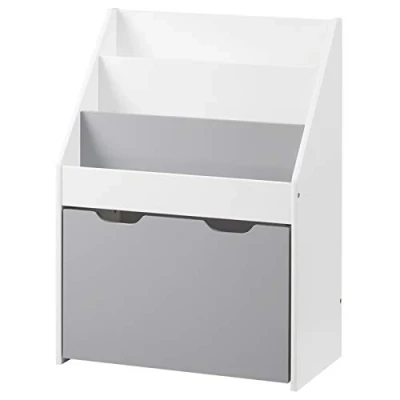 Abbildung von Woltu Bücherregal, 1 tlg., 3 Regale Aufbewahrungstruhe mit Räder aus Holz