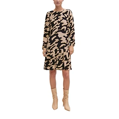 Abbildung von comma Damen 60.2.61.20.200.2126406 Kleid, 99A5 beigeschwarz, 32