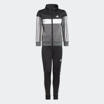 Abbildung von adidas Performance Essentials 3STRIPES Tiberio Trainingsanzug für Kinder, Größe: 152, Black/grey five/grey one/white