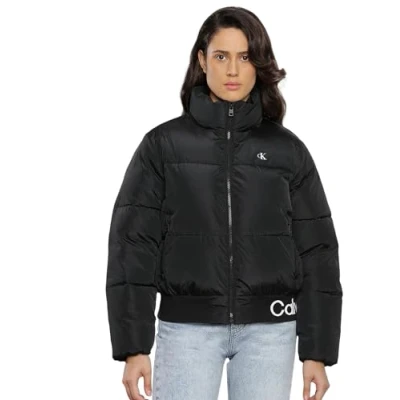 Abbildung von Calvin Klein Jeans LOGO HEM Puffer Winterjacke, Damen, Größe: XL, Ck black