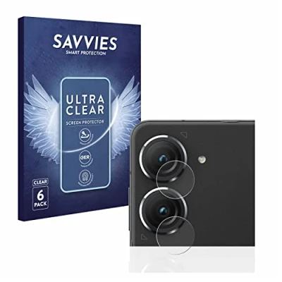 Abbildung von Savvies 6 Stück Schutzfolie für ASUS ZenFone 9 (NUR Kameraschutz) Displayschutz Folie Ultra Transparent