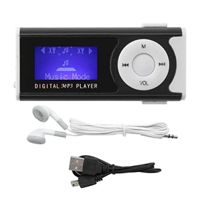Abbildung von ciciglow Sport MP3, Tragbarer Musik Player 16 GB Erweiterungsspeicher mit LED Taschenlampe LCD Bildschirm MP3 Kopfhörer und USB Kabel(schwarz)