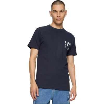 Abbildung von Merchcode Never ON TIME TEE Tshirt print, Größe: Large, Navy