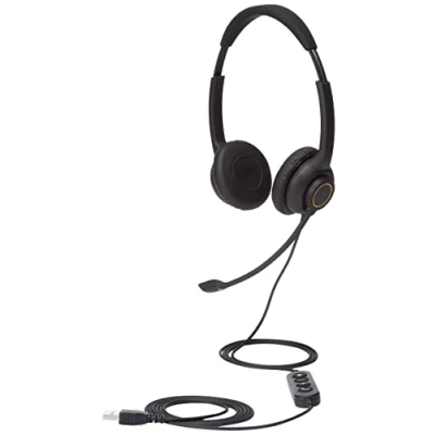 Abbildung von AmazonCommercial Doppelseitiges, kabelgebundenes USB Headset