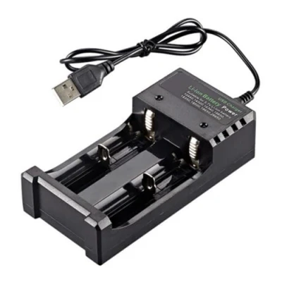 Abbildung von Universal Akku Ladegerät, 2 Slots Ladegerät Li ion Batterie USB Charger Für 18650 14500 26650 16340