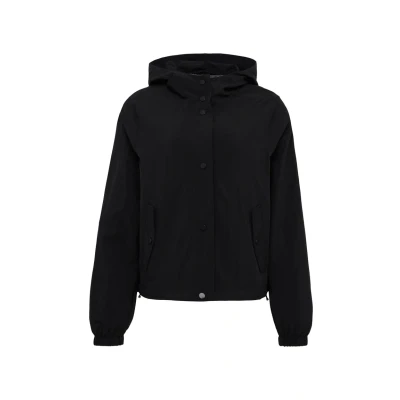Abbildung von QS Nylon Jacke mit Kapuze und verstellbarem Saum schwarz M