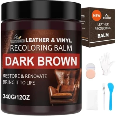 Abbildung von SHABEIBEI 340g Lederpflege Auto,Leder Reparatur Set,Dunkelbraun Flüssigleder,Lederfarbe,Kunstleder Reparaturset Für Vinyl Möbel, Sofa, Autositze, Schuhe