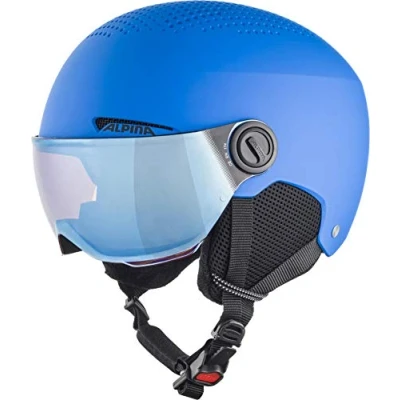 Abbildung von ALPINA ZUPO VISOR Q LITE Hochwertiger &amp; Leichter Skihelm Mit Kontrastverstärkendem Visier Für Kinder, blue matt, 54 58 cm