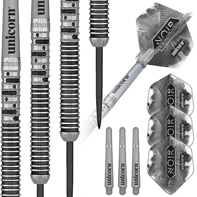 Abbildung von Unicorn Phase 5 Noir Dartpfeil, schwarz/Silber, 24 g