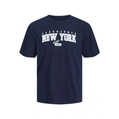 Abbildung von Jack &amp; Jones CREW NECK Tshirt basic, Herren, Größe: Small, Navy blazer