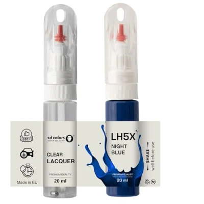 Abbildung von SD COLORS Nachtblau LH5X Z2 Ausbesserungslack, 20 ML, praktischer Pinsel zur Reparatur von Kratzern (Farbe + Lack)