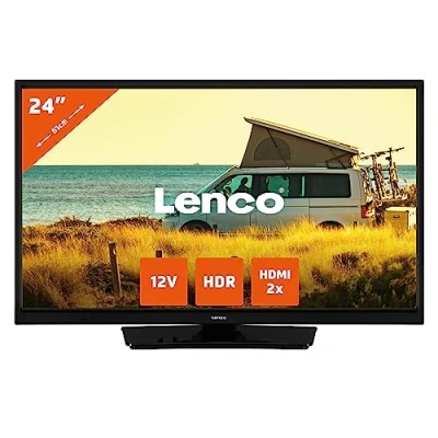 Abbildung von Lenco LED 2423BK Fernseher (61 cm/24 Zoll, LED, HD, 3x HDMI int. Laufwerk, 12 V Adapt. &amp; Dolby Digital Plus (7.1)