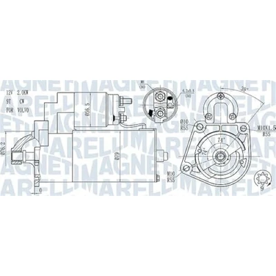 Abbildung von MAGNETI MARELLI 063721271010 Anlasser 12 2 9 VOLVO: V70 2, 3, S80 II