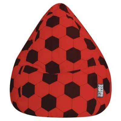 Abbildung von Sitting Point Sitzsack Fußball FANKURVE XL in rot schwarz, ca. 220L