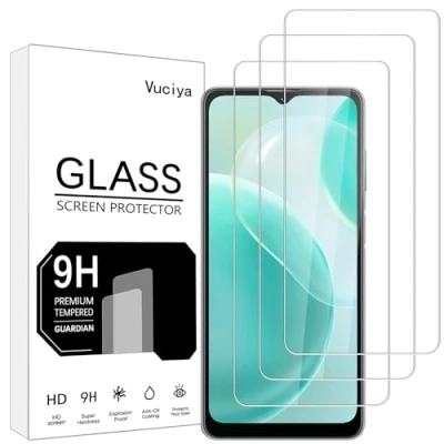 Abbildung von Vuciya Screen Protector for Compatible with Blackview A53 Tempered Glass Film 9H Hardness Pack of 3 HD Clear Bubble Free Anti Kratzen BV