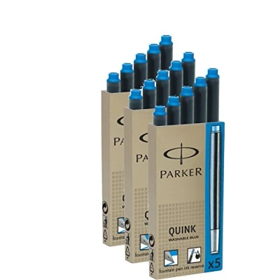 Abbildung von Parker Tintenpatrone Quink 3 Packungen mit gesamt 15 Stück, königsblau