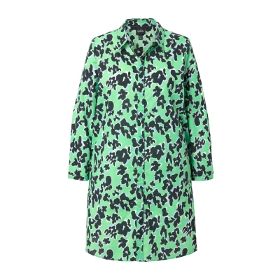 Abbildung von Ulla Popken Damen große Größen Übergrößen Plus Size Longbluse, Blüten, A Linie, Hemdkragen, Langarm mintgrün 42+ 835476437