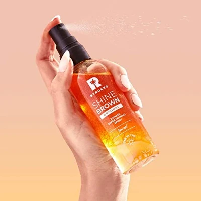 Abbildung von Shine Brown 2 Phasen Spray Bräunungsöl mit Hyaluronsäure Feuchtigkeitsspendende Formel für intensivere Bräunung Sonnenliege &amp; Outdoor