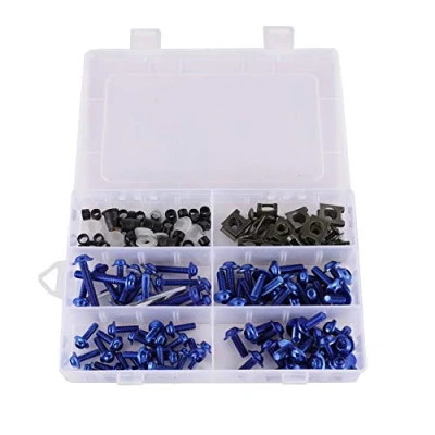Abbildung von Alamor 177 Stücke Motorrad Verkleidung Bolzen Kit Muttern Schrauben Clips Für Honda/Yamaha/Kawasaki/Suzuki Blau