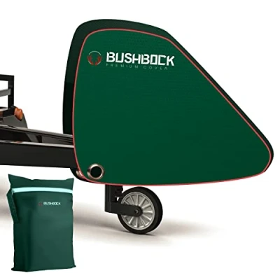 Abbildung von BUSHBOCK® Premium Deichselhaube aus Oxford 600D Material mit PU Beschichtung und Reflektoren. Universal Deichselabdeckung auch für Wohnwagen/Anhänger Antischlingerkupplung &amp; Kastenschloss (Grün)