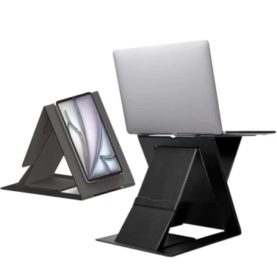 Abbildung von MOFT Z unsichtbarer dünner Ständer und tragbarer Schreibtisch, verstellbare Sitz /Stehwinkel, kompatibel mit den meisten Laptops (Schwarz)