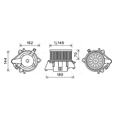 Abbildung von PRASCO FT8438 Elektromotor, Innenraumgebläse 12