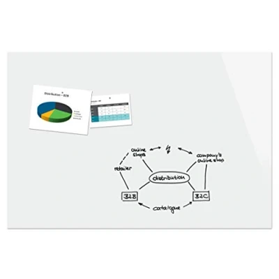 Abbildung von Be!Board B1600 Große Glas Magnettafel / Whiteboard rein weiß, 180 x 120 cm, magnetisch &amp; beschreibbar, incl. 2 Neodym Magnete, rahmenlos, für Büro und Schule
