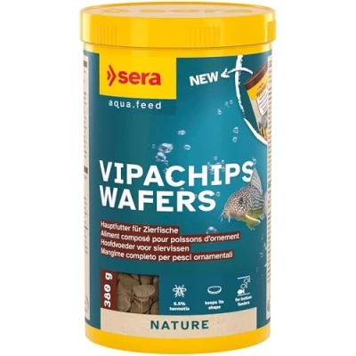 Abbildung von sera Vipachips Wafers 1.000 ml (380 g) Hauptfutter mit 4% Insektenmehl Schnell sinkende Chips für bodenfressende Fische Ohne Farb &amp; Konservierungsstoffe Ressourcenschon. naturnahe Ernährung