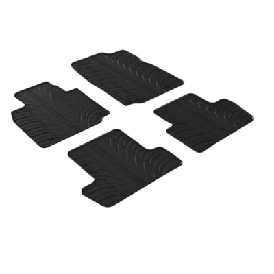 Abbildung von Gledring 0227 Fußmattensatz Gummi vorne und hinten 4 schwarz 750mm 550mm