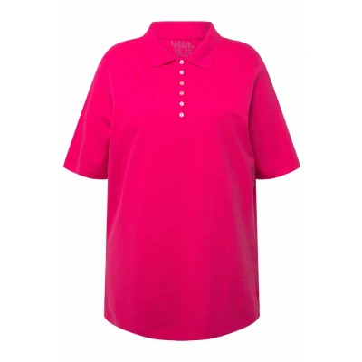 Abbildung von Ulla Popken Damen Basic Poloshirt T Shirt, magentapink, 62 64
