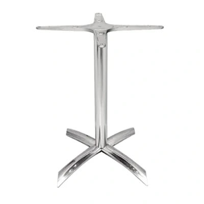 Abbildung von Bolero Flip Top Aluminium Tischfuß, Größe: 680(H)x 618(B)mm, Standardhöhe, Innen &amp; Außentischfuß, Zeitgemäßes Design, Zur Verwendung mit 600 mm quadratischen runden Tischplatten, GF962