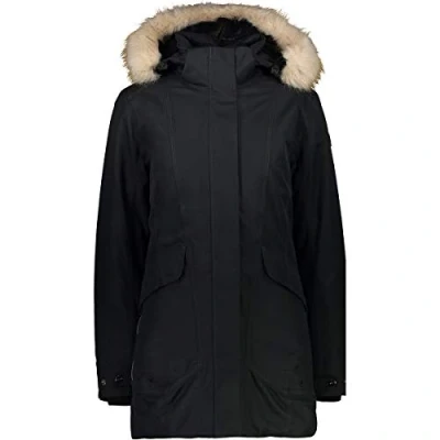 Abbildung von CMP Damenparka mit abnehmbarer Kapuze, Schwarz Blau, D36