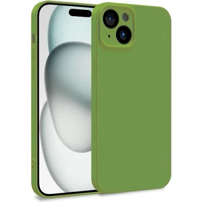 Abbildung von MyGadget Hülle für iPhone 15 Plus Zweilagige Handyhülle mit Kameraschutz Cover Innenfutter &amp; Silikon außen Grün