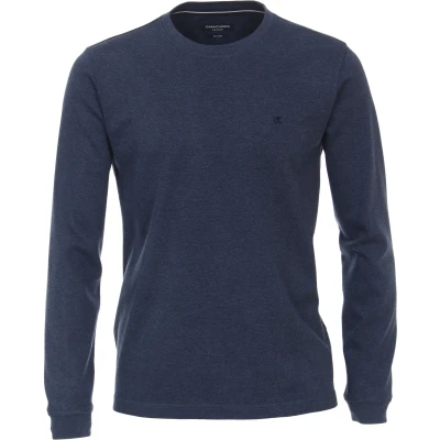 Abbildung von Casamoda Langarm Langarmshirt, Herren, Größe: Medium, Sattes dunkelblau