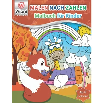 Abbildung von Malen nach Zahlen ab 5 Jahren: malbuch für Kinder Dieses enthält Dinosaurier, Einhörner, Meerjungfrauen, Feen, Prinzessinnen und Elfen! mädchen jahre