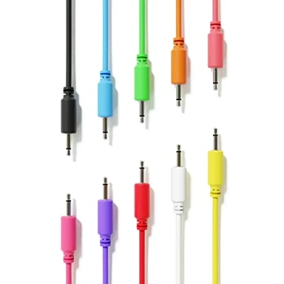 Abbildung von ExcelValley 10 Pack Mono Modular Patchkabel TS 3,5mm 1/8&quot; Eurorack Synthesizer [90 cm 36&quot;]