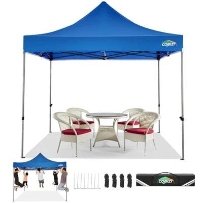 Abbildung von COBIZI pavillon 3x3 wasserdicht stabil Winterfest faltpavillon 3x3,Outdoor faltbar Party Zelt，gartenpavillon, Blau